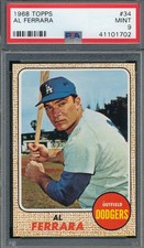 CENTERED PSA 9 MINT AL FERRARA 1968 TOPPS #34 GRADED HIGH-END VINTAGE MLB *TPHLC