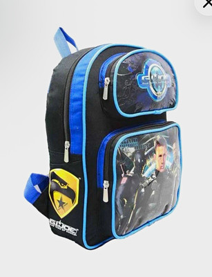 G.I. Joe Rise of Cobra Boys Small Backpack Black/Blue Graphic Zip Adjustable