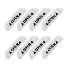 8Pcs Car Door Open Reflective Stickers Night Visibility Warning Protective Strip