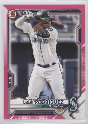 2021 Bowman Prospects Fuchsia Border 125/299 Julio Rodriguez #BP-86 8v9