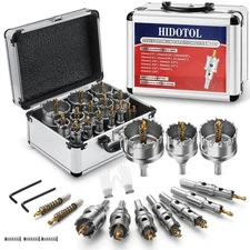 Kit de sierras de corona de carburo TCT de 20 piezas para metal duro, juego de s