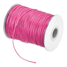 Light Rose Red 1.2mm Waxed Cord 175 Yard Wax Bead Thread String for Jewelry Make
