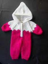 Hand knitted dolls clothes 12-14 inch baby doll -free UK postage