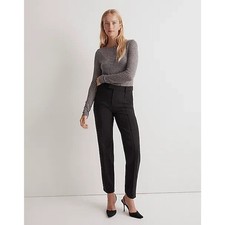 Madewell Pants Womens 4 Black The Fairbanks Mid Rise Office Minimal NO085