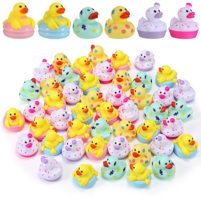 120 Pcs Cruise Rubber Ducks in Bulk Easter Candy Pastel Mini Rubber Duckies