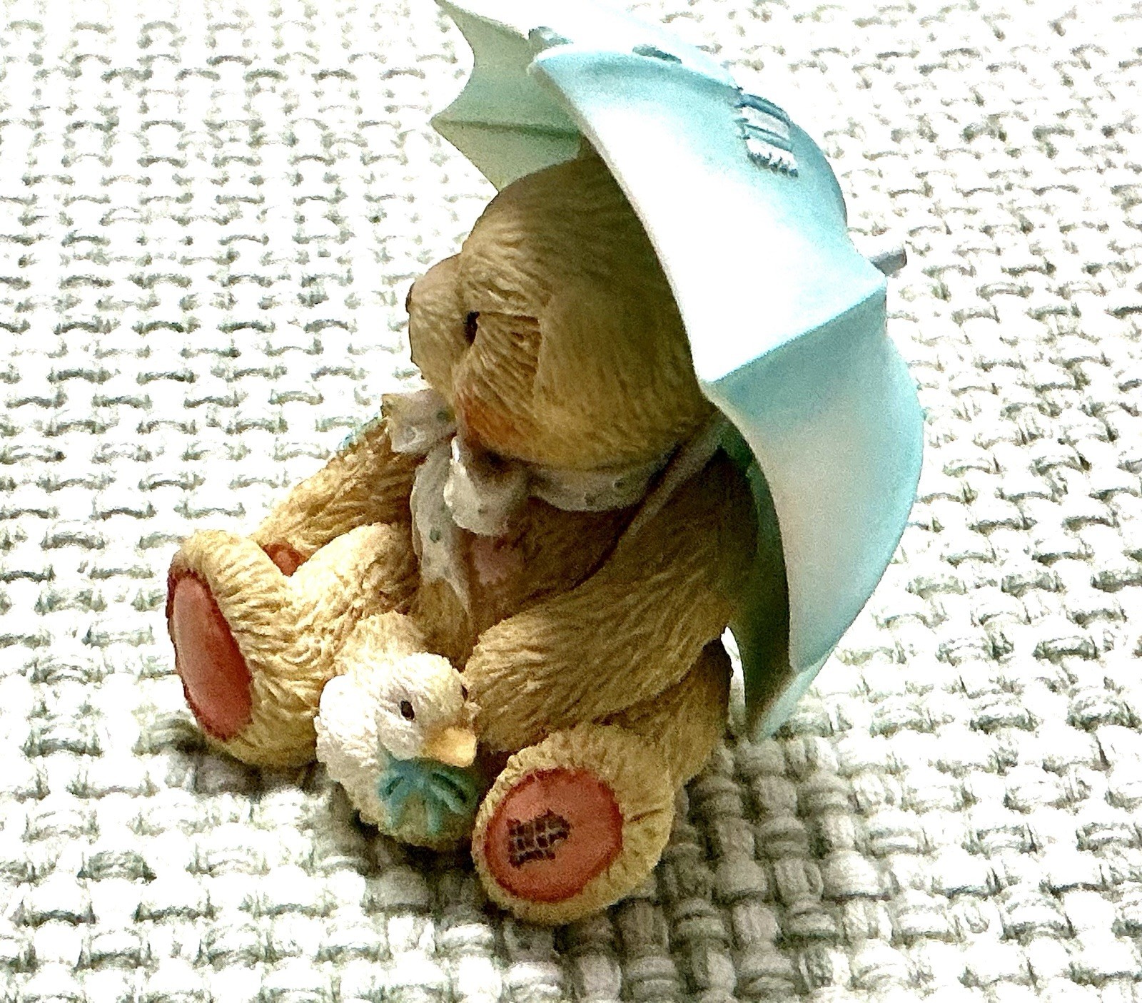 Cherished Teddies Alan April Figurine 1993 – Birth Month Bear with Duck