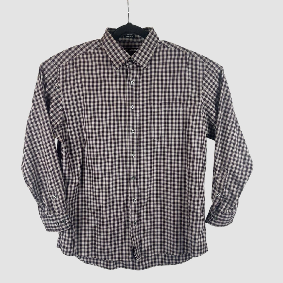 Kirkland Signature Men’s XL Gingham Dress Long Sleeve Button Up Shirt  Non Iron - Image 3 of 4