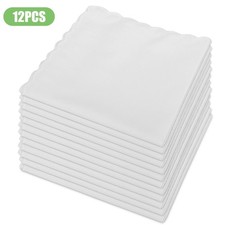 12PCS Handkerchief for Men, Soft Cotton Hankies, 12''x12'' Classic Pocket Square