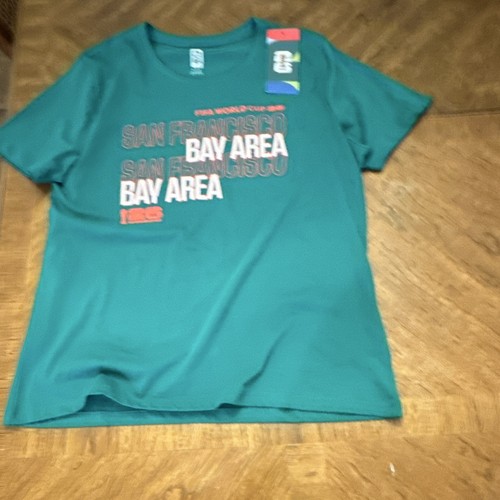 FIFA Men’s XL Green Crew Neck Short Sleeve Bay Area Graphic Print T-Shirt