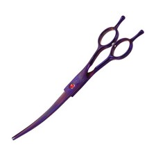 Dog Grooming Scissors with Ergonomic Handle Upper Bend Shears 7.5inch Purple