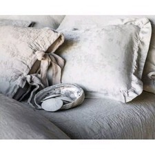 Bella Notte Lillian Ruffled Flange Decorative Throw Pillow Winter White NWT