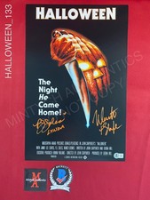 Nick Castle and PJ P.J. Soles dual signed 11x17 photo Halloween Beckett COA