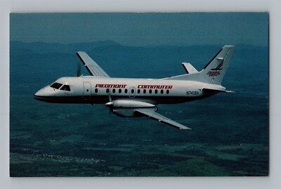 Aviation Airplane Postcard Piedmont Commuter Airlines SAAB 340A Brockway Air AT4