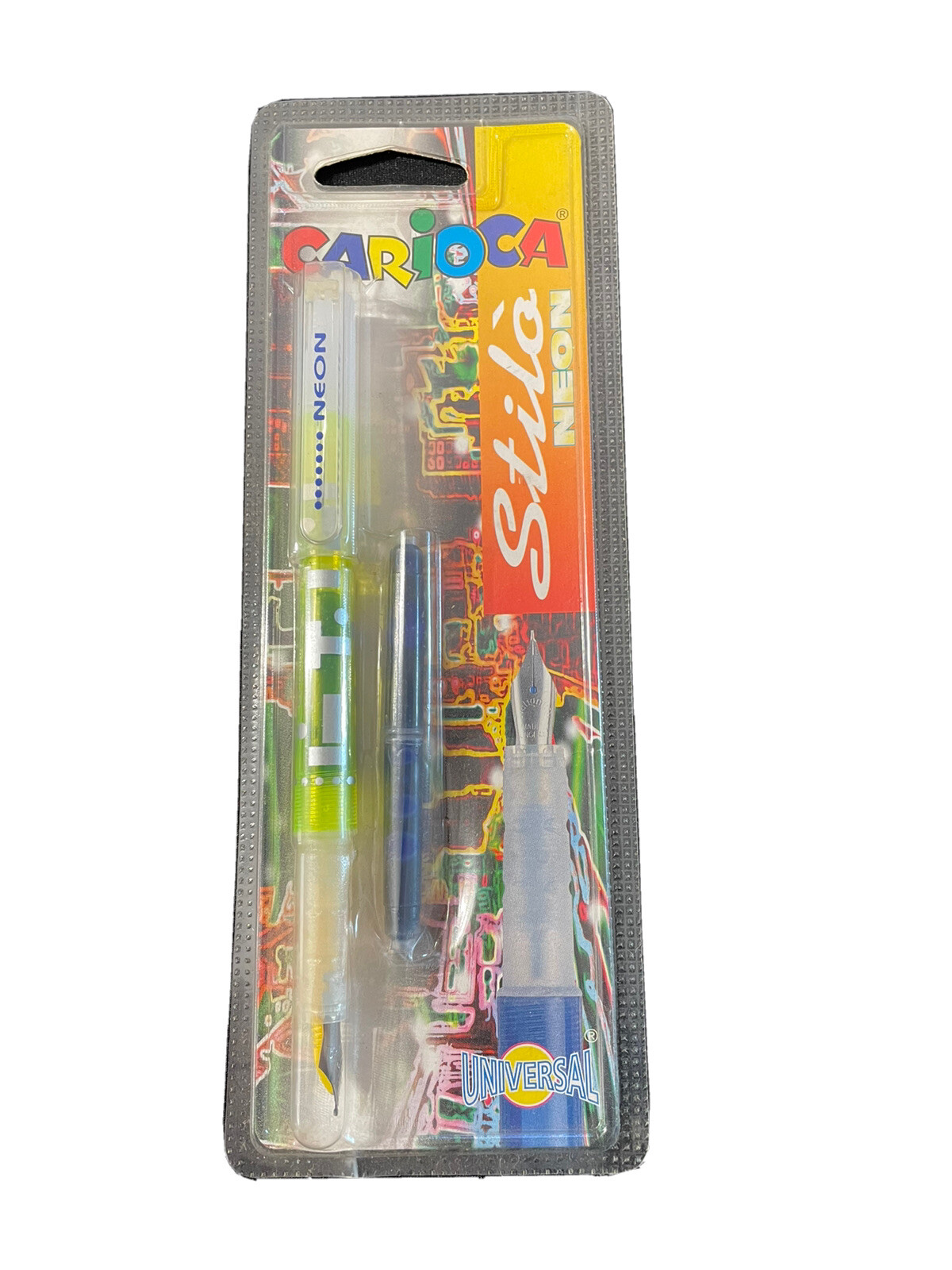 Confezione  Penna Stilo Neon + 2 Cartucce Carioca