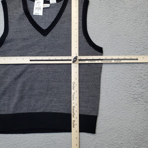Preswick & Moore Sweater Vest Women's Medium Multi Herringbone Sleeveless V Neck - Picture 5 of 5