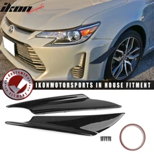 Universal Front Bumper Fin Canards Splitters B Style Carbon Fiber Print 36CM 2Pc