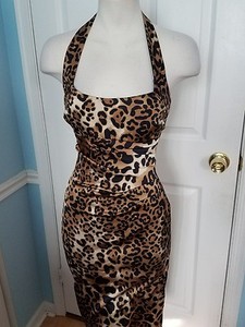 animal print halter dress