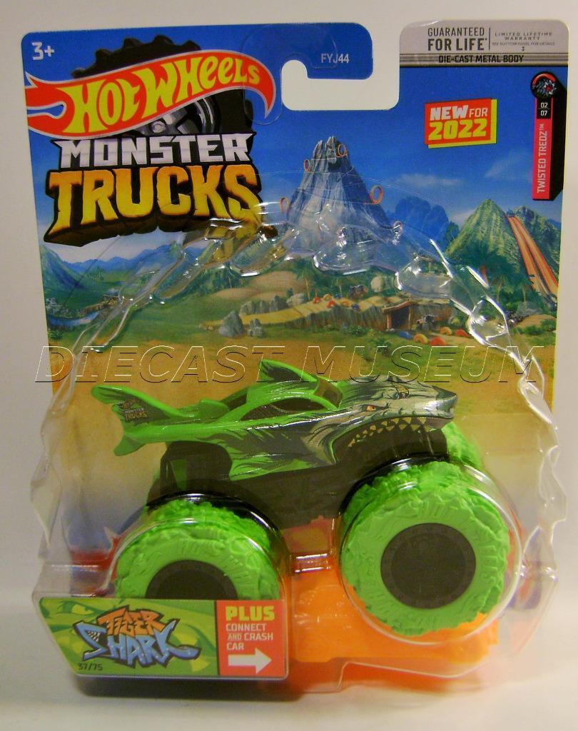 New 2022 Hot Wheels Monster Trucks Shark Wreak Connect & Crash Car Series