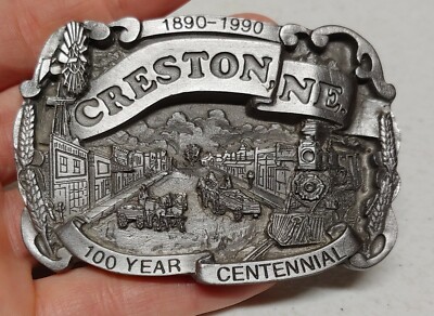 CRESTON NEBRASKA Centennial 1890-1990 Mint Belt Buckle 024/250