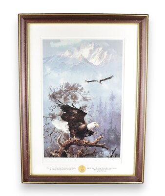 Save The Eagle Franklin Mint 24K vergoldetes Medaillon signiert von Ted Blaylock