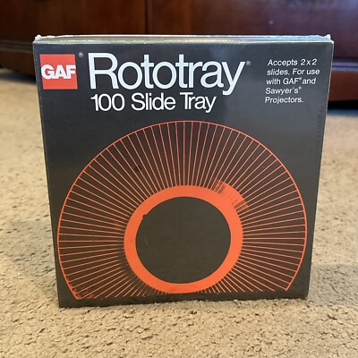 GAF Rototray 100 Slide Tray 2x2 Slides Circular Carousel *Vintage Sealed*