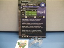 Axis Allies War at Sea CONDITION ZEBRA USMC F4U-IA Corsair 16/40 with card