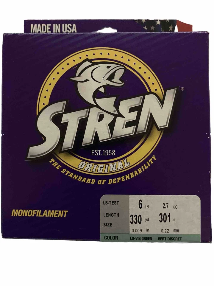 Línea de pesca original monofilamento Stren STFS6-22 BAJA VISIBILIDAD verde 6 lb 330 yardas Foto 3 de 3