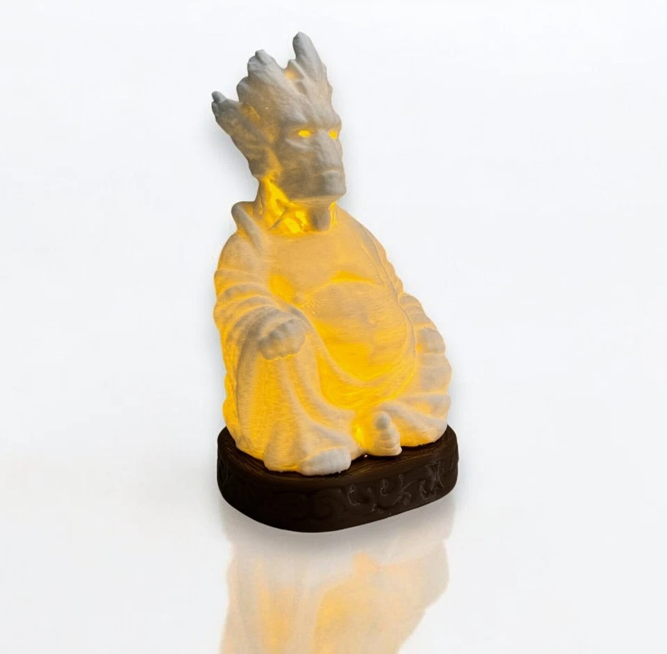 Groot Buddha con vela incluida impresa en 3D de 5 pulgadas hecha en USA Foto 4 de 4