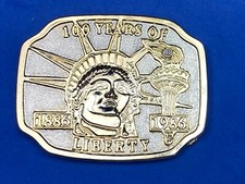 Vintage Belt Buckle 100 Years Of Lady Liberty 1886 - 1986 Statue Of Liberty