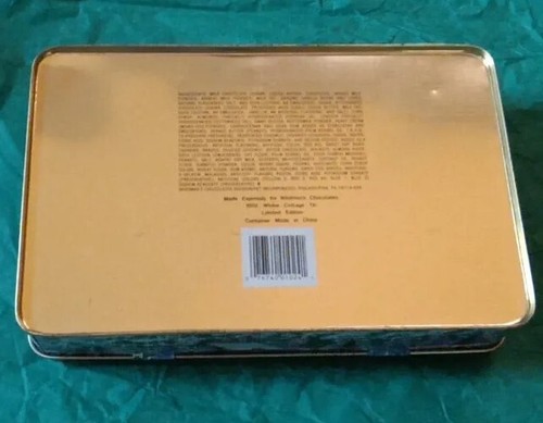 Whitman's Chocolate 1992 Winter Cottage Candy Tin 8.5" x 5.5" Hinged (Empty) - Picture 4 of 4