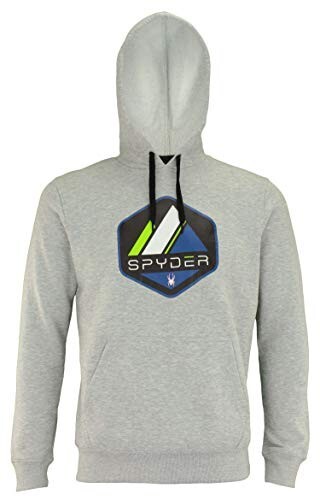 Spyder Men's Deacon Pullover Hoodie - Heather Grey Medium Fleece-Lined Hoodie With Graphic Design