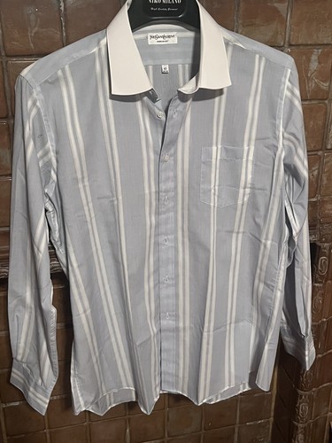 Hutspah Men's Shirt Striped Button Down Vintage Yellow / Gray