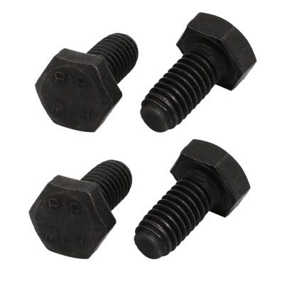 4 Stück 8.8 Grad M6x12mm Vollgewinde Linksgewinde Sechskantschraube 