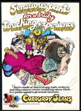 1974 underground comix style art H.I.S. Corduroy Jeans fashion vintage print ad