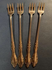 4 Oneida FENWAY/DAYDREAM Stainless Wm A Rogers 5 5/8" Cocktail/Seafood Forks