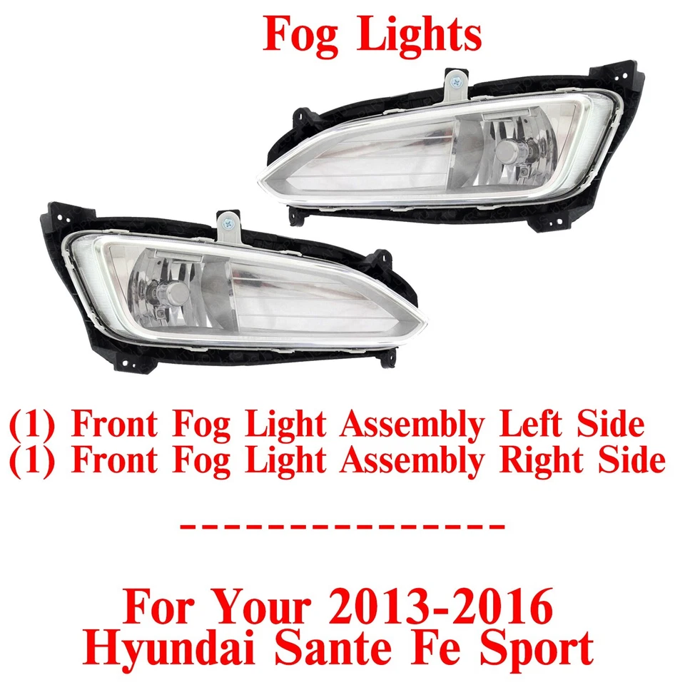 Conjunto de luces antiniebla delanteras lado izquierdo y derecho para Hyundai Sante Fe Sport 2013-2016 Foto 2 de 4