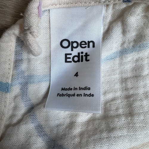 Open Edit Girl’s Size 4 Off White Wide Leg Jumpsuit Sleeveless Organic Cotton - Picture 6 of 7