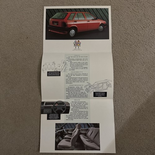 Fiat Tipo 1989 UK Market Foldout Sales Brochure 1.4 1.6 DGT SX 1.7D 1.9 T.dS - Picture 2 of 3