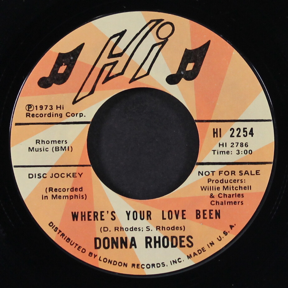DONNA RHODES: i just can't love you enough / where's your love