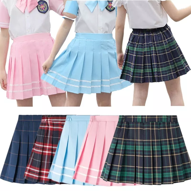 Teen Girls Plaid Twill Pleated Skirt