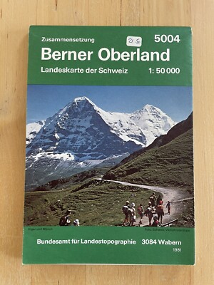 Berner Oberland: Zusammensetzung Topographic Map 5004 SwissTopo 1:50,000 Alps
