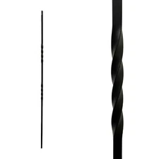 LOT 40 Coffman Iron Balusters 1/2" Square x 44" L Double Twist Satin Black 2551