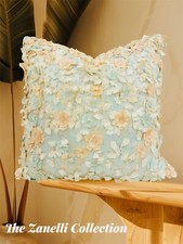 Blossom Garden Luxury Throw Pillow-Floral Appliqu  18  x 18  - Cover  Insert 