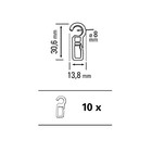 GARDINIA Pencil Pleat Hooks For Curtain Rings, 10 Pack, Plastic, Transparent