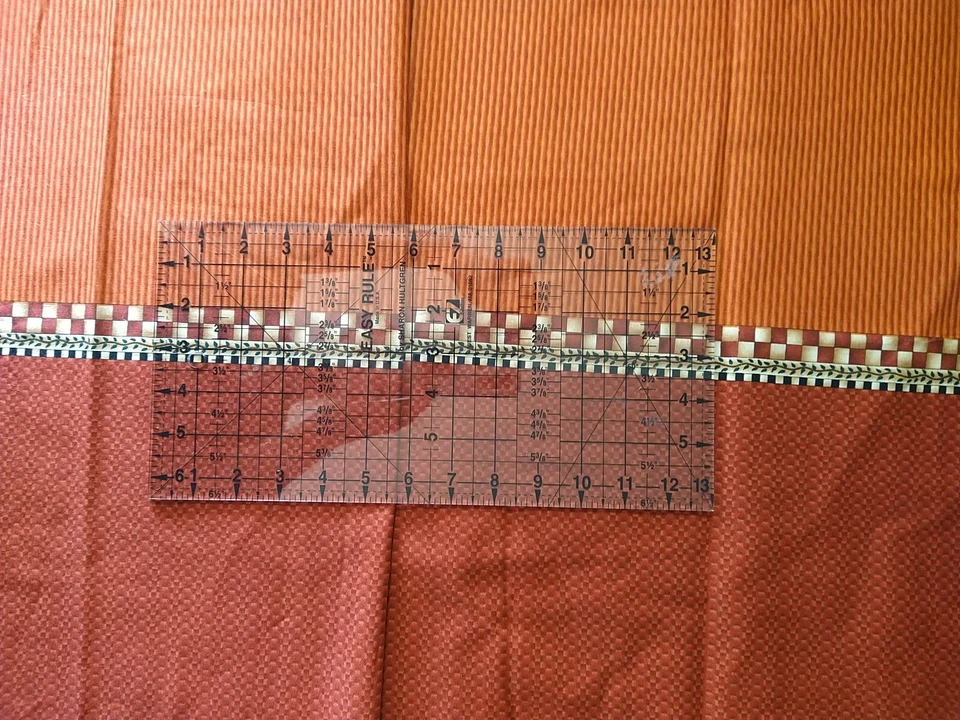 Debbie Mumm For SSI 12x44 Stripes & Geo Checks Rust Black Tan Border Print - Image 4 of 4