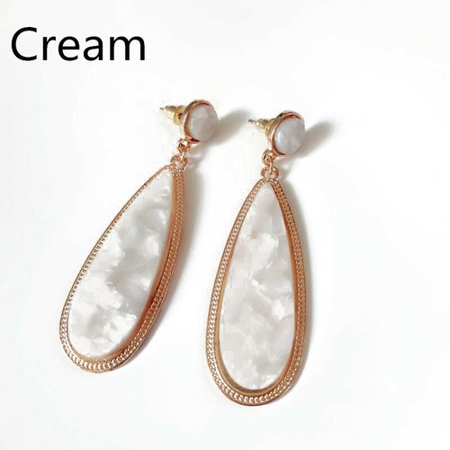 Tortoise Shell Long Teardrop Stud Drop Earrings in Gold Tone for Women Jewelry - Bild 8 von 27