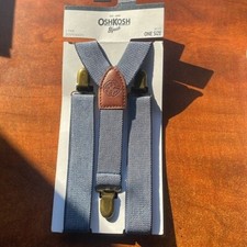 NWT OSHKOSH B GOSH Boys SUSPENDERS BLUE DENIM LOOK, NEW OLD STOCK New Unworn