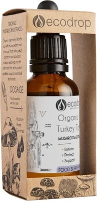ECODROP Turkey Mushroom Oil Organic Double Extract Liquid Tincture Natural Immune suport