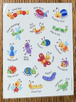 Vintage Hallmark School Reward Bugs Good Job Very Nice Well Done Butterfly Ladyt
