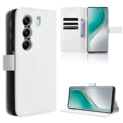 Für Tecno Camon 40 Pro 4G / 5G Diamanttextur Leder Handyhülle